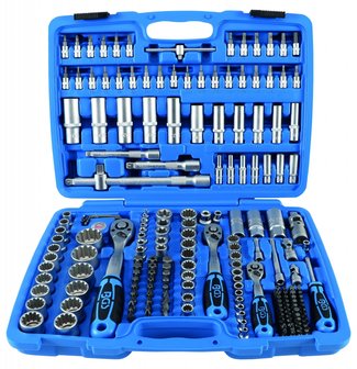 Socket Set Gear Lock 6.3 mm (1/4) drive / 10 mm (3/8) / 12.5 mm (1/2) 192 pcs.