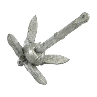 Folding anchor 0,7 kg, galvanized, egg-shaped head