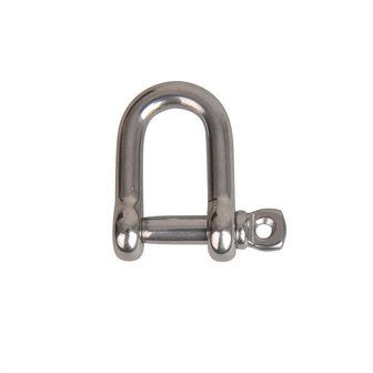 D-shackle 6mm, A4 RVS AISI 316, 1.800 daN