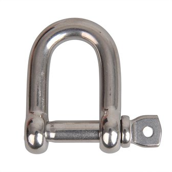 D-shackle 10mm, A4 RVS AISI 316, 4.000 daN