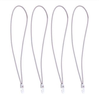 Sail tie with nylonhooks, 4 pieces in bag, 35cm, white