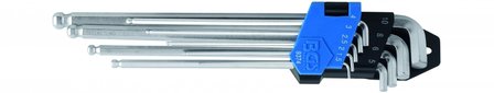 L-Type Wrench Set extra long + extra short Ends internal Hexagon / internal Hexagon with Ball Head 1.5 - 10 mm 9 pcs