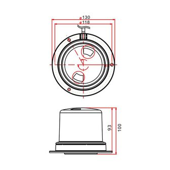 Rotating light 36LED 10-30V