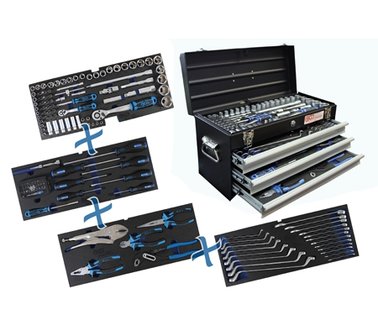 Metal workshop Tool Case 3 Drawers with 143 Tools