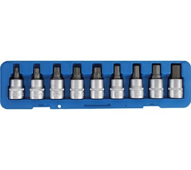 Bit socket set | 20 mm (3/4&quot;) Internal hexagon, T-Star (for Torx) 9 pcs.