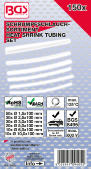 Shrink tube assortment | Transparent | 150 pcs.