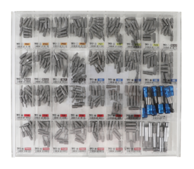 Bit and Bit Holder Set Sales Display  6,3 mm (1/4) drive 340 pcs.