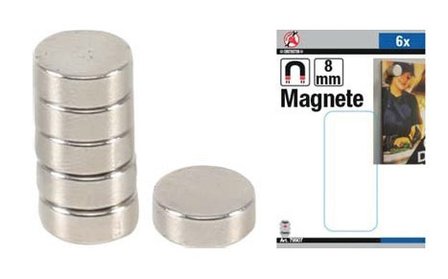 Magnet set extra strong diameter 8 mm 6 pcs