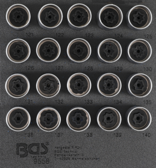 Rim Lock Socket Set for Opel, Vauxhall (Version C)  20 pcs.