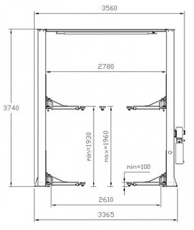 2 post lift 4 t 230v