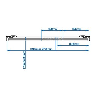 Cargo lock plank aluminium 2400-2700mm