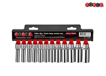 3/8 6-point Deep socket set 12pc