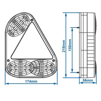 Rear light 5 functions 218x174mm right