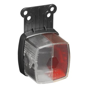 Front position lamp red/white 66x62mm with reflector on bracket
