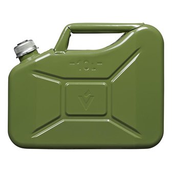 Jerry can 10L metal green with magnetic screw cap