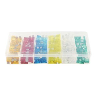 Standard plug-in fuses assorted 120 pieces in plastic box