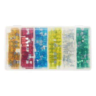 Standard plug-in fuses assorted 120 pieces in plastic box