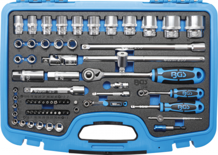 Socket Set, Hexagon  6.3 mm (1/4) / 12.5 mm (1/2) Drive  66 pcs.