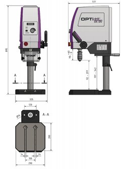 Table drilling machine with variable speed