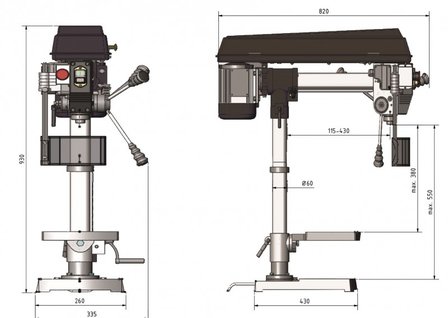 Radial drilling machine diameter 16mm