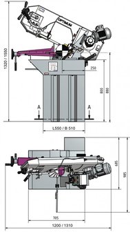 Metal bandsaw diameter 170mm