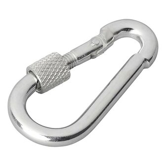 Metal snap hook 6x60mm with screw lock x10 pieces