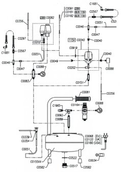 Low-noise airbrush compressor 8 bar, 9 liters