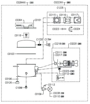 Low-noise airbrush compressor 8 bar, 9 liters