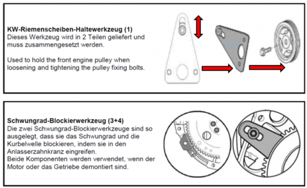 Flywheel / Crankshaft Pulley Locking and Chain Cover Separating Tool Set