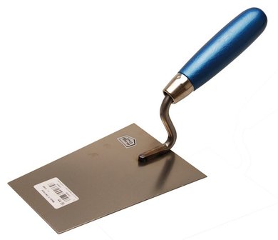 Mason&#039;s trowel, German Type with swan&#039;s neck stainless 160 mm