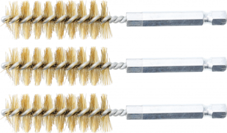 Brass Brush | 17 mm | 6.3 mm (1/4&quot;) Drive | 3 pcs.