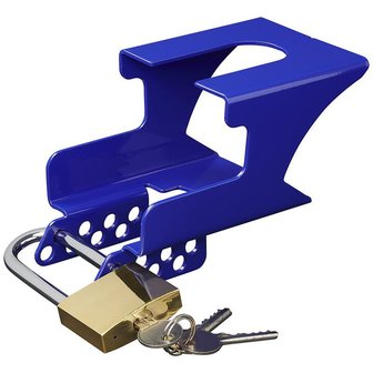 Coupling lock with padlock in blister