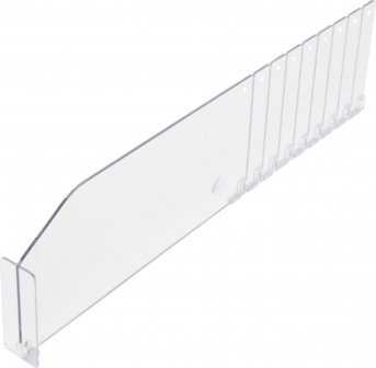 Plastic Shelf Deivider transparent 285 / 480 x 60 mm