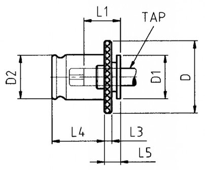 Tapping head with slip coupling