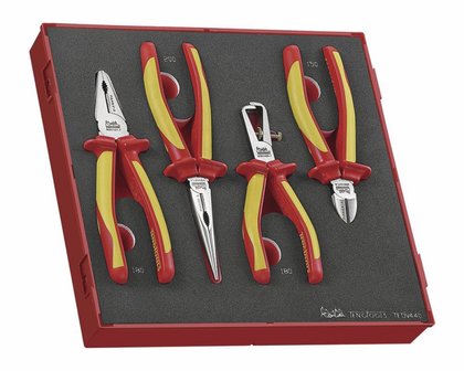 Pliers set isolated 4-part ted tray