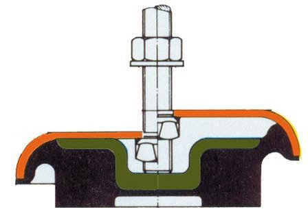 Universal vibration damper / leveling feet 80 mm