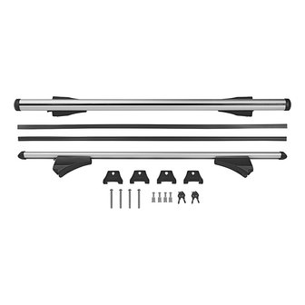 Roof rail carrier for closed roof rail 120cm aluminium 75kg