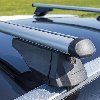 Roof rail carrier for closed roof rail 120cm aluminium 75kg
