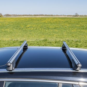 Roof rail carrier for closed roof rail 120cm aluminium 75kg