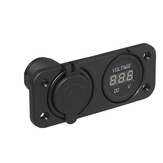 Installation kit: voltmeter 6-30V + USB port double type A 2x2100mA