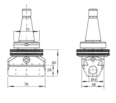 Automatic universal boring head DIN69871 SK