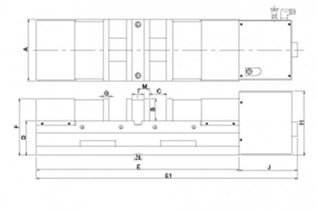 Pneumatic machine clamp double clamping function