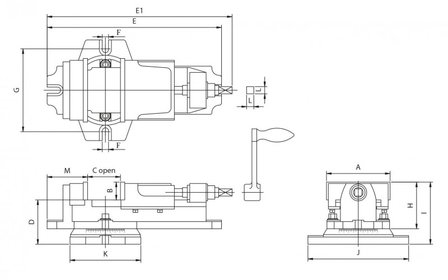 Heavy duty mechanical milling clamp 204mm