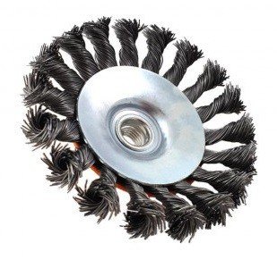 Flat steel brush twisted diameter 115mm