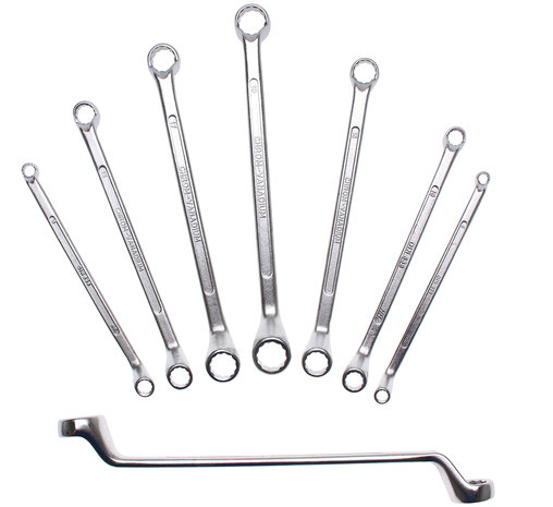 Double Ring Spanner Set | offset | 6x7 - 20x22 mm | 8 pcs.