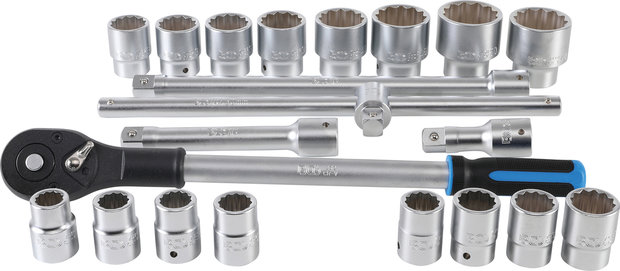 Socket Set, 12-point | 20 mm (3/4) drive | 21 pcs.