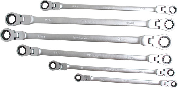 10-pc. Double Swivel Head Ratchet Wrench Set, 8-19 mm