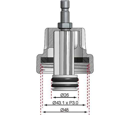 Adaptor No. 7 for BGS 8027, 8098 for Alfa Romeo, Citroën, Fiat, Mini, Peugeot, Renault, Saab