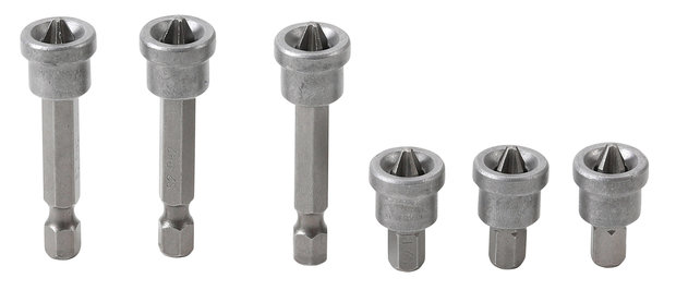 Bit Set with Depth Stop  for Plasterboard  6.3 mm (1/4) drive  Cross Slot PH 2  6 pcs.