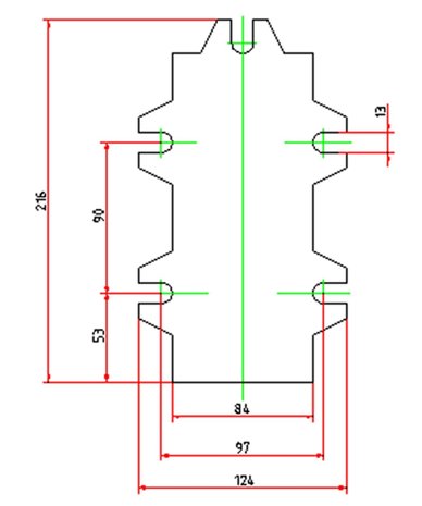 Drill-cross table 120mm